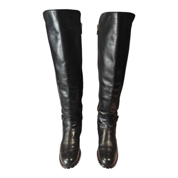 MICHAEL KORS Bryce Black Panel Leather Over The Knee Boot Size 8.5M - Picture 5 of 13